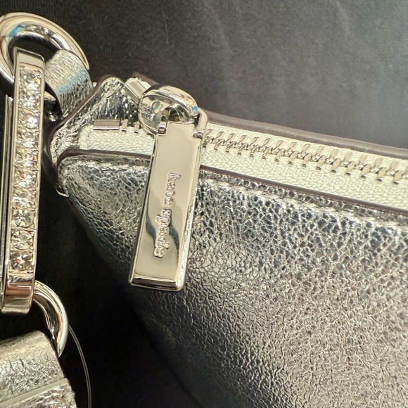 Kate Spade Nina Metallic Crystal HW Silver Shoulder Bag - Picture 8 of 16